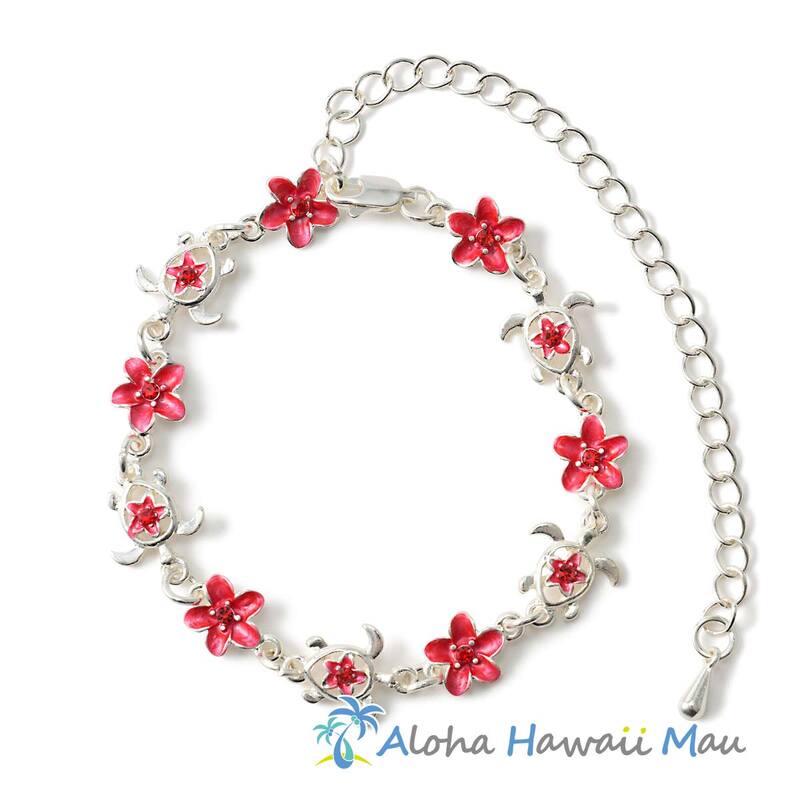 本物★ハワイ直輸入★ブレスレット★ハワイアンジュエリー★プルメリア&ホヌ ハワイアンジュエリー ホヌとプルメリアのブレスレット