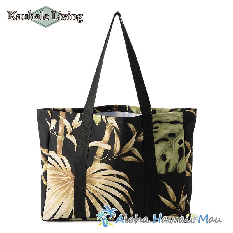 ⭐*︎様 レア PORTER ALOHAトートバッグ 黒 ハワイ柄 ハワイアントートバッグ パームツリー(ヤシ）柄 ブラック Kauhale