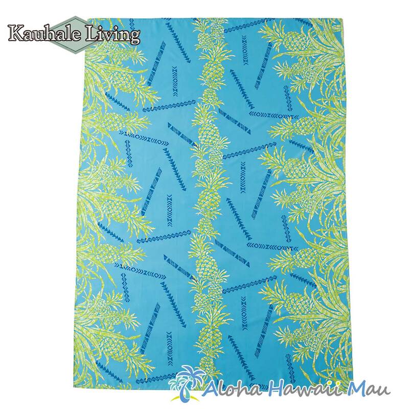 ハワイアンテーブルクロス パイナップル柄 アクアブルー Kauhale Living カウハレ リビング