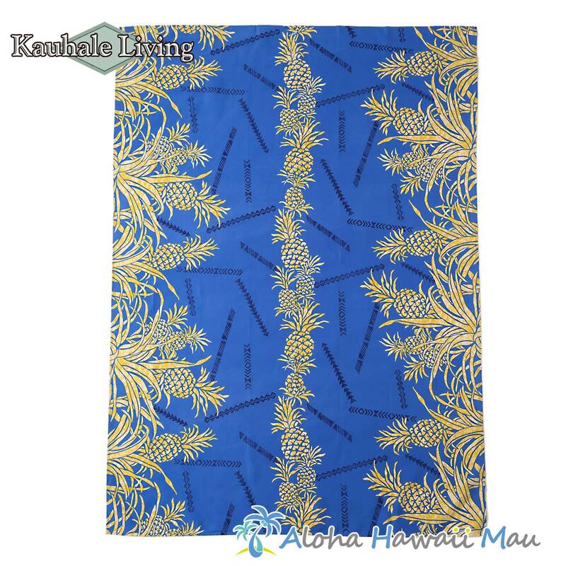 ハワイアンテーブルクロス パイナップル柄 ブルー Kauhale Living カウハレ リビング