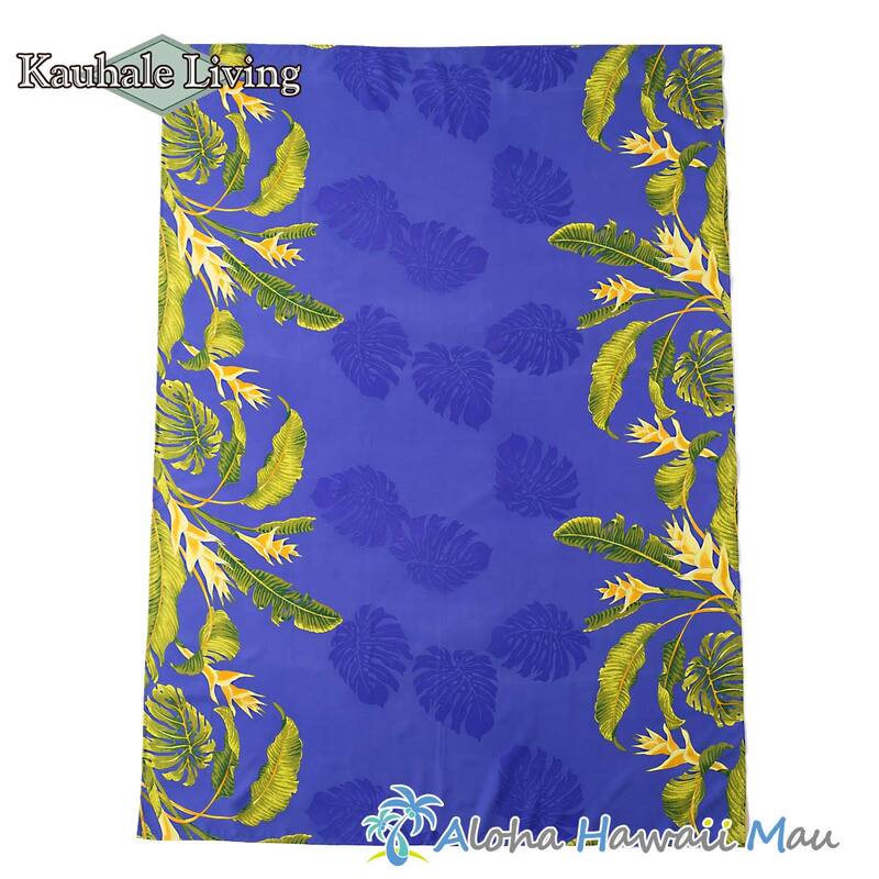 ハワイアンテーブルクロス トロピカルフラワー柄 パープル  Kauhale Living カウハレ リビング