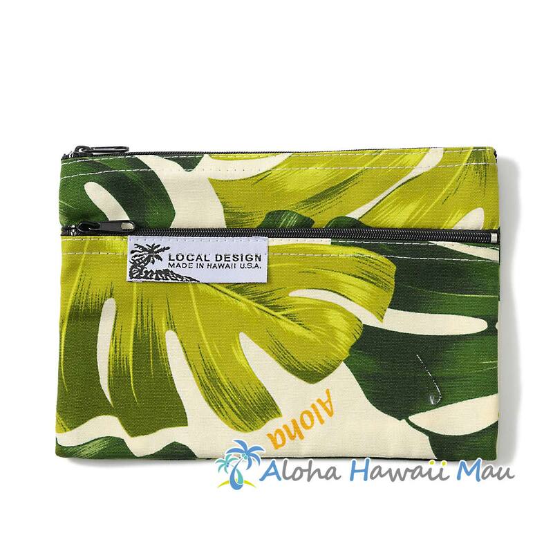 ハワイアンポーチ モンステラ柄グリーン LOCAL DESIGN ローカルデザイン