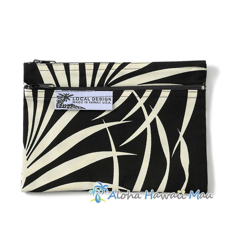 ハワイアンポーチ ココナッツファーン柄 ブラック LOCAL DESIGN ローカルデザイン