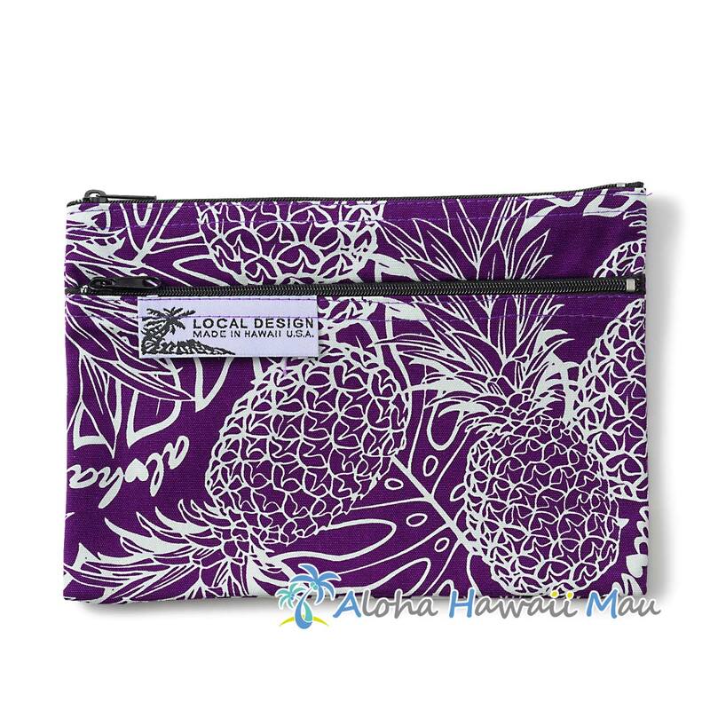 ハワイアンポーチ パイナップル柄 パープル LOCAL DESIGN ローカルデザイン