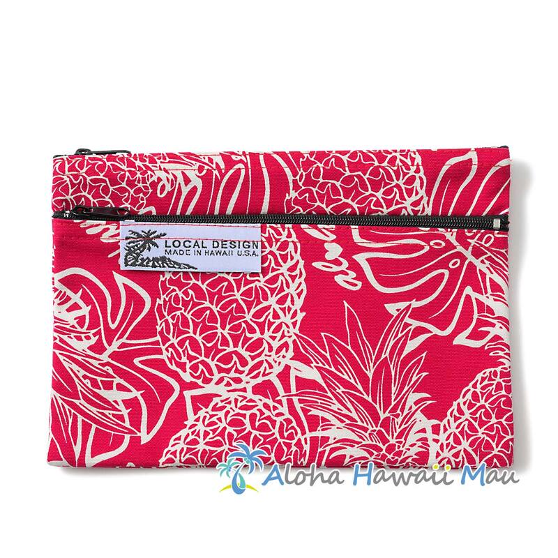 ハワイアンポーチ パイナップル柄 ローズ LOCAL DESIGN ローカルデザイン