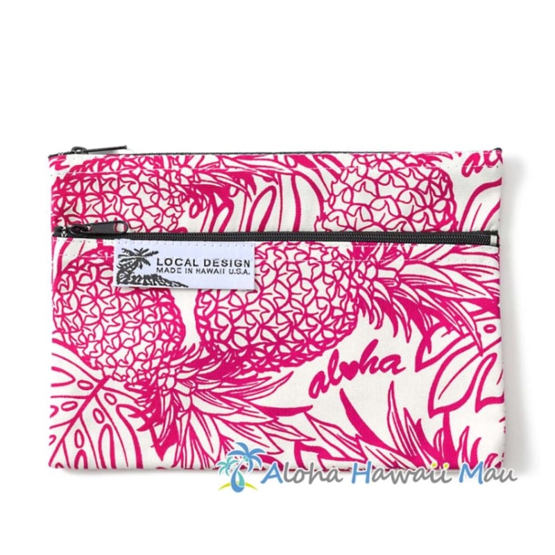 ハワイアンポーチ パイナップル柄 ローズ LOCAL DESIGN ローカルデザイン