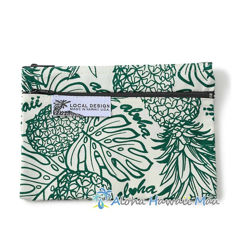 ハワイアンポーチ パイナップル柄 グリーン LOCAL DESIGN ローカルデザイン