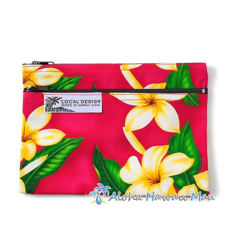 ハワイアンポーチ プルメリア柄 ローズ LOCAL DESIGN ローカルデザイン