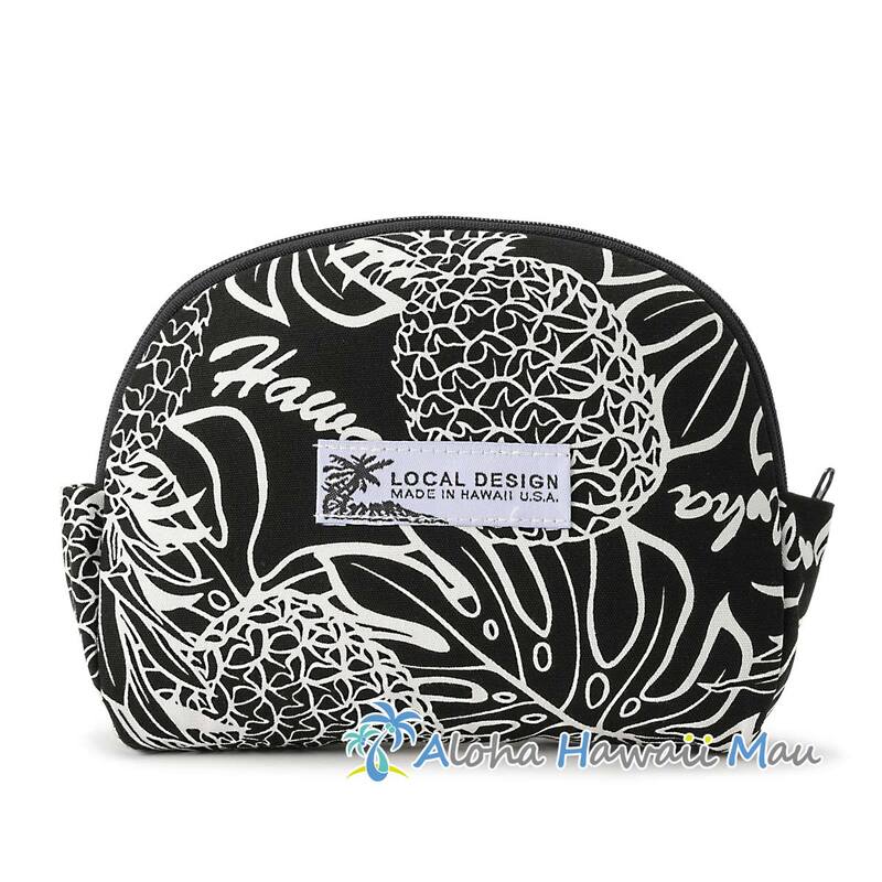 ハワイアンポーチ パイナップル柄 ブラック LOCAL DESIGN ローカルデザイン