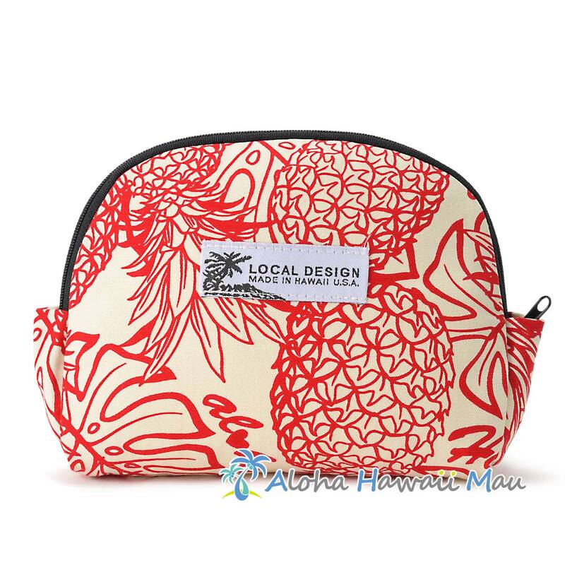 ハワイアンポーチ パイナップル柄 レッド LOCAL DESIGN ローカルデザイン