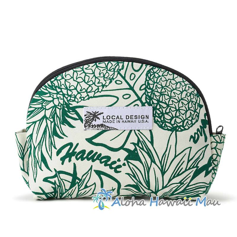 ハワイアンポーチ パイナップル柄 グリーン LOCAL DESIGN ローカルデザイン