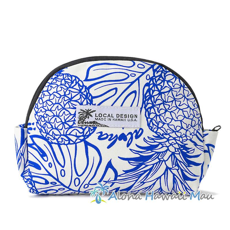 ハワイアンポーチ パイナップル柄 ブルー LOCAL DESIGN ローカルデザイン