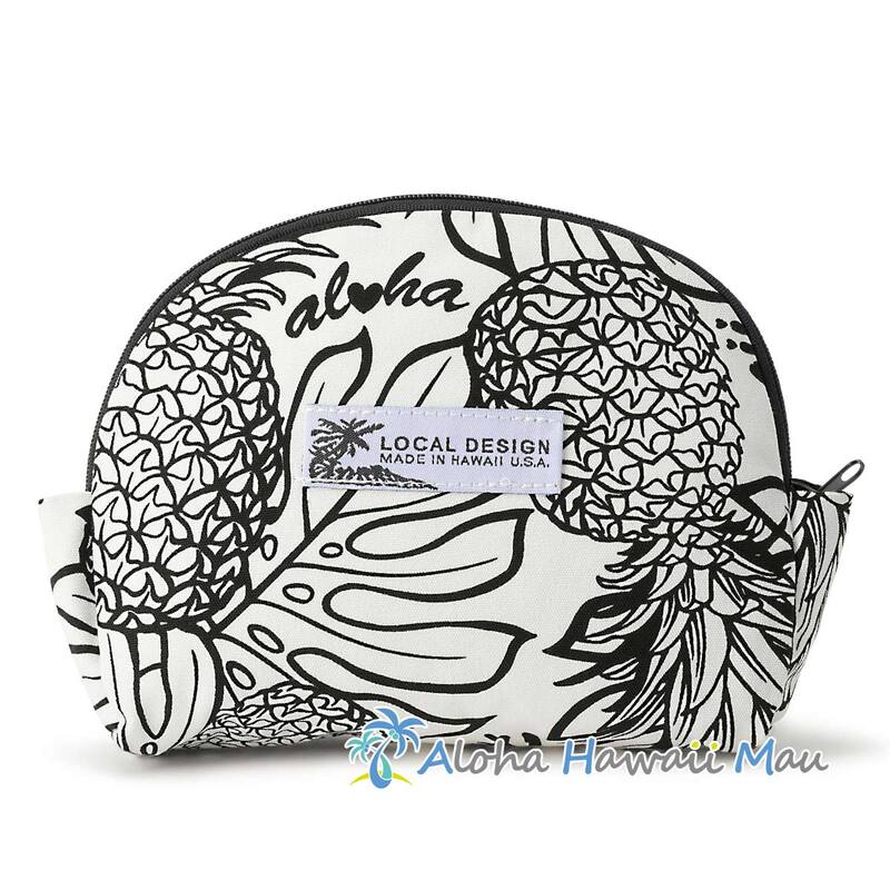 ハワイアンポーチ パイナップル柄 ブラック LOCAL DESIGN ローカルデザイン