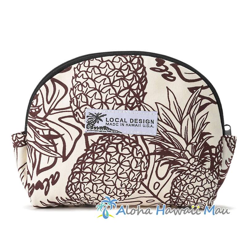 ハワイアンポーチ パイナップル柄 ブラウン LOCAL DESIGN ローカルデザイン