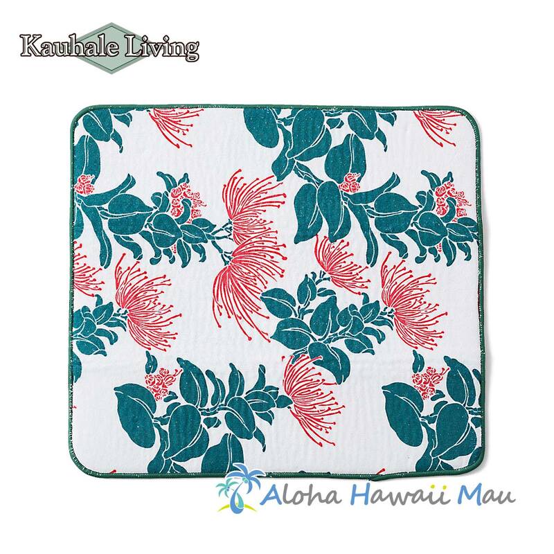 Kauhale Living カウハレ リビング ハワイアン キッチン水切り 吸水マット レフア柄