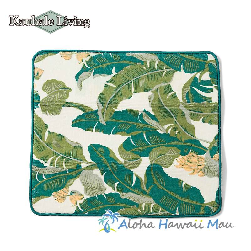 Kauhale Living カウハレ リビング ハワイアン キッチン水切り 吸水マット バナナリーフ柄