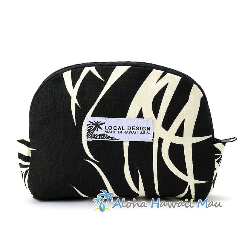 ハワイアンポーチ ココナッツファーン柄 ブラック Local Design ローカルデザイン