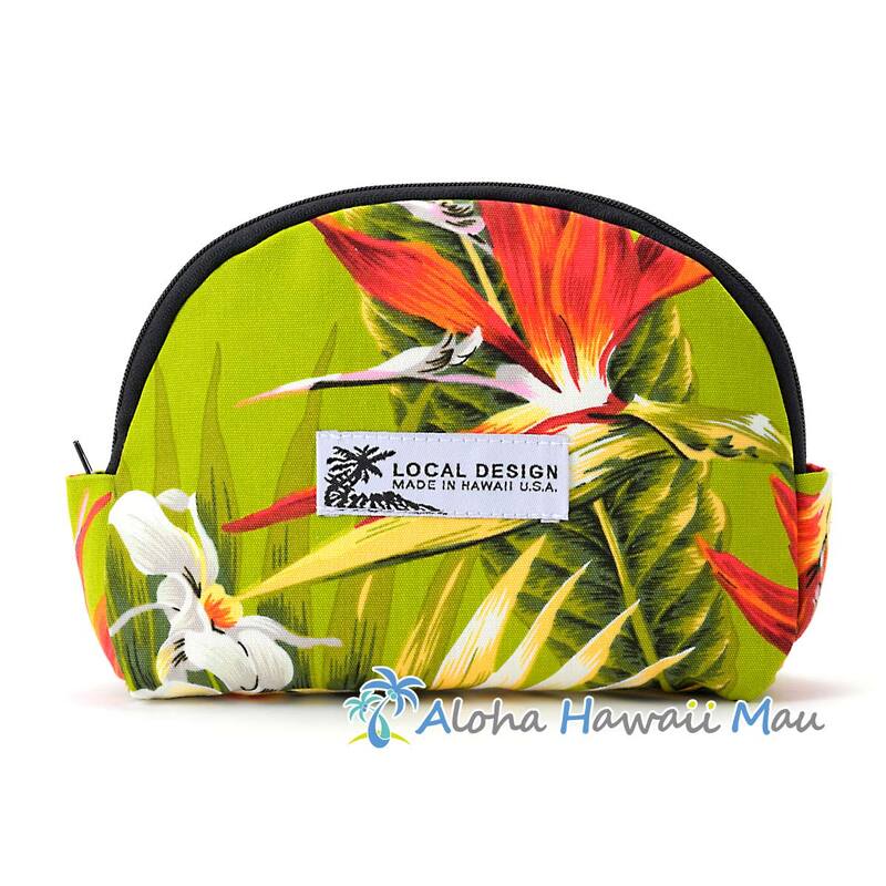 ハワイアンポーチ トロピカルフラワー柄 グリーン Local Design ローカルデザイン