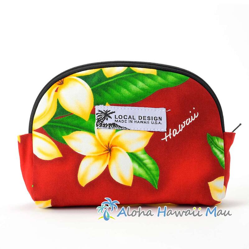 ハワイアンポーチ プルメリア柄 レッド Local Design ローカルデザイン