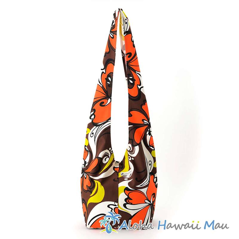 ハワイアン バッグ クロスボディバッグ トロピカルフラワー柄 オレンジ LOCAL DESIGN ローカルデザイン