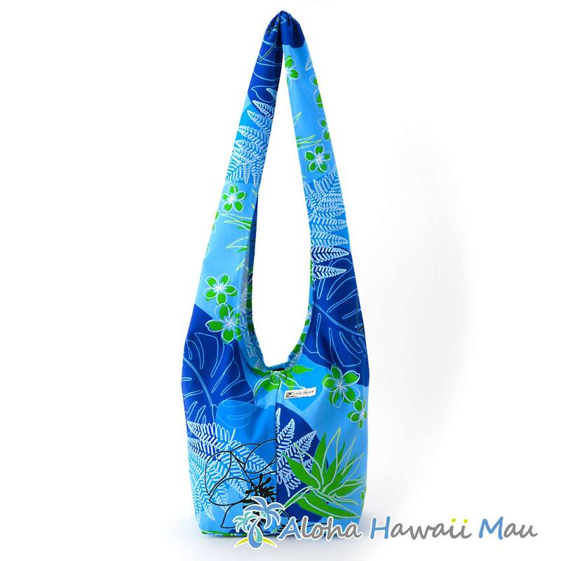 ハワイアン バッグ クロスボディバッグ トロピカルフラワー柄 ブルー LOCAL DESIGN ローカルデザイン