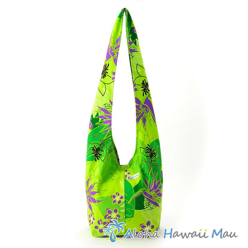 ハワイアン バッグ クロスボディバッグ トロピカルフラワー柄 グリーン LOCAL DESIGN ローカルデザイン