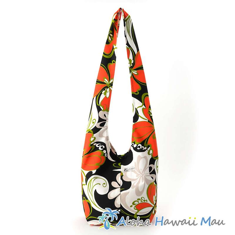 ハワイアン バッグ クロスボディバッグ トロピカルフラワー柄 ブラック LOCAL DESIGN ローカルデザイン
