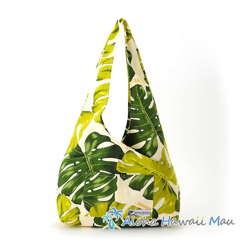 ハワイアン バッグ クロスショルダーバッグ モンステラ柄 グリーン LOCAL DESIGN ローカルデザイン