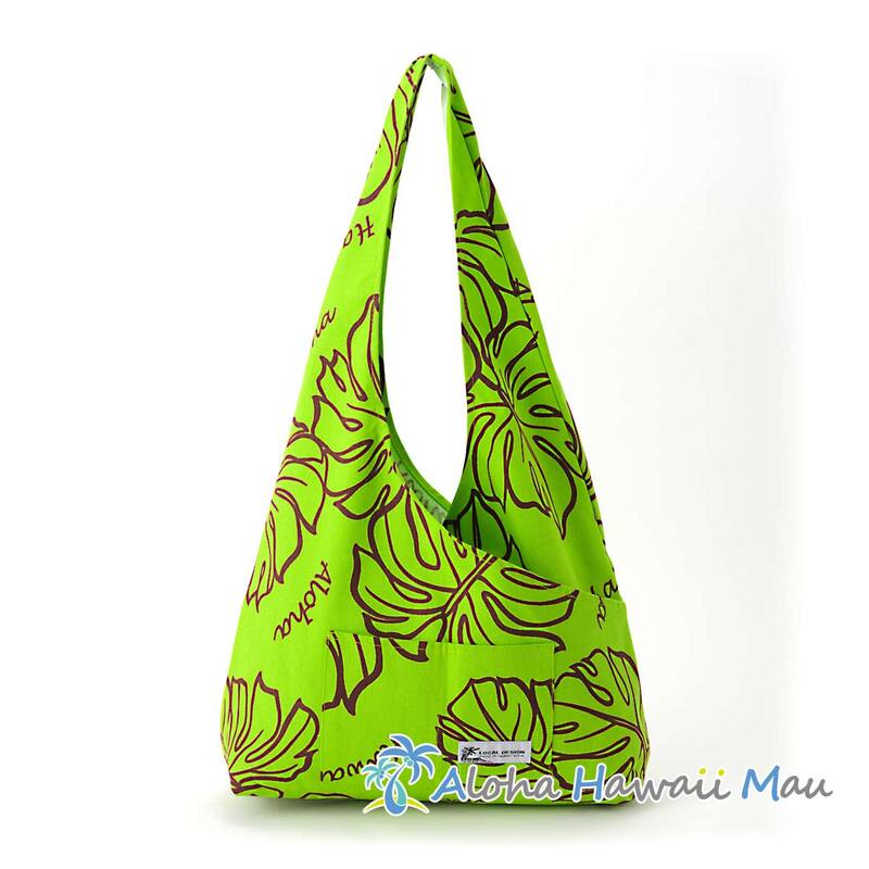 ハワイアン バッグ クロスショルダーバッグ モンステラ柄 グリーン LOCAL DESIGN ローカルデザイン