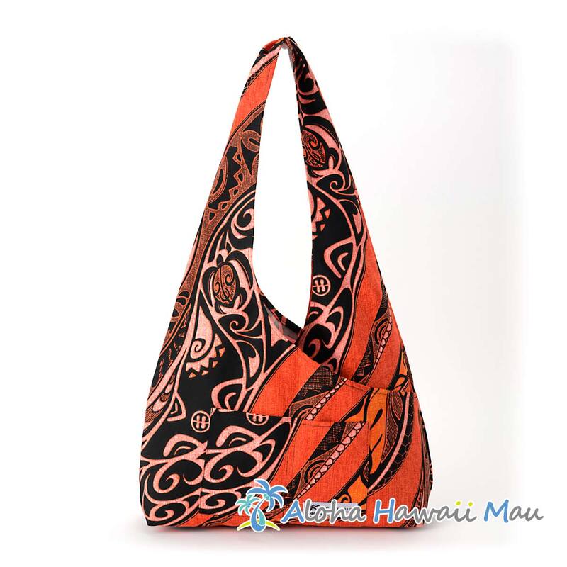ハワイアン バッグ クロスショルダーバッグ ポリネシアン柄 オレンジ LOCAL DESIGN ローカルデザイン