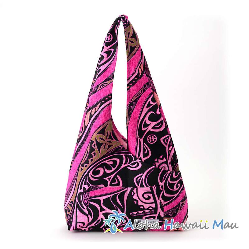 ハワイアン バッグ クロスショルダーバッグ ポリネシアン柄 ピンク LOCAL DESIGN ローカルデザイン