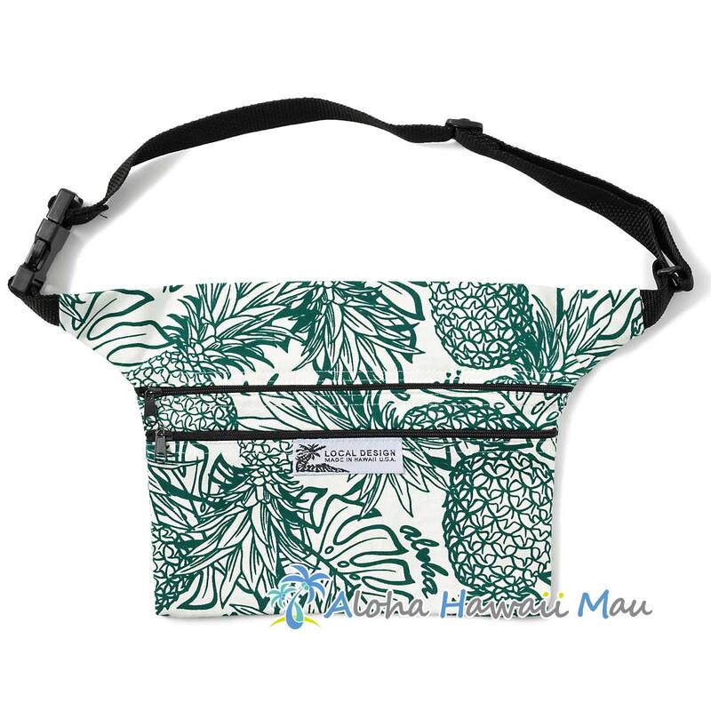 ハワイアン ウエストポーチ ボディバッグ ハワイアンバッグ パイナップル柄 グリーン LOCAL DESIGN ローカルデザイン