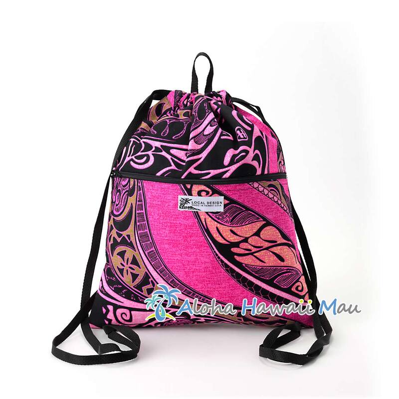 ハワイアン 巾着バッグパック ハワイアンリュック ポリネシアン柄