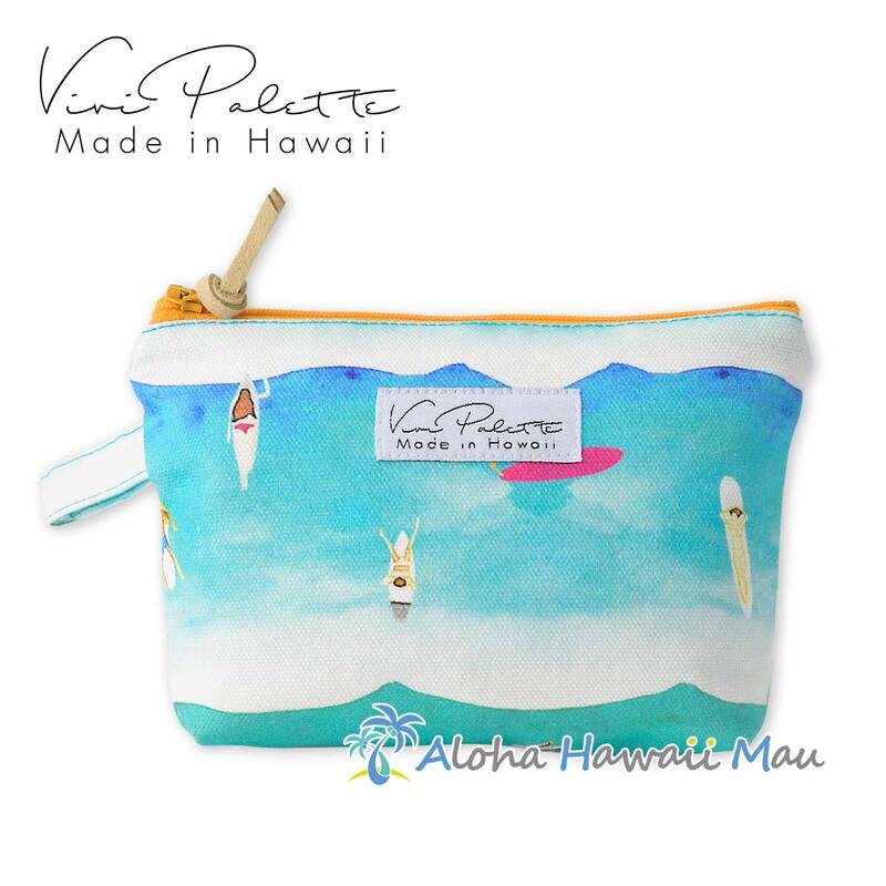 ハワイアン ポーチ 化粧ポーチ サーフタイム柄 Sサイズ Vivi Palette ビビ・パレット 