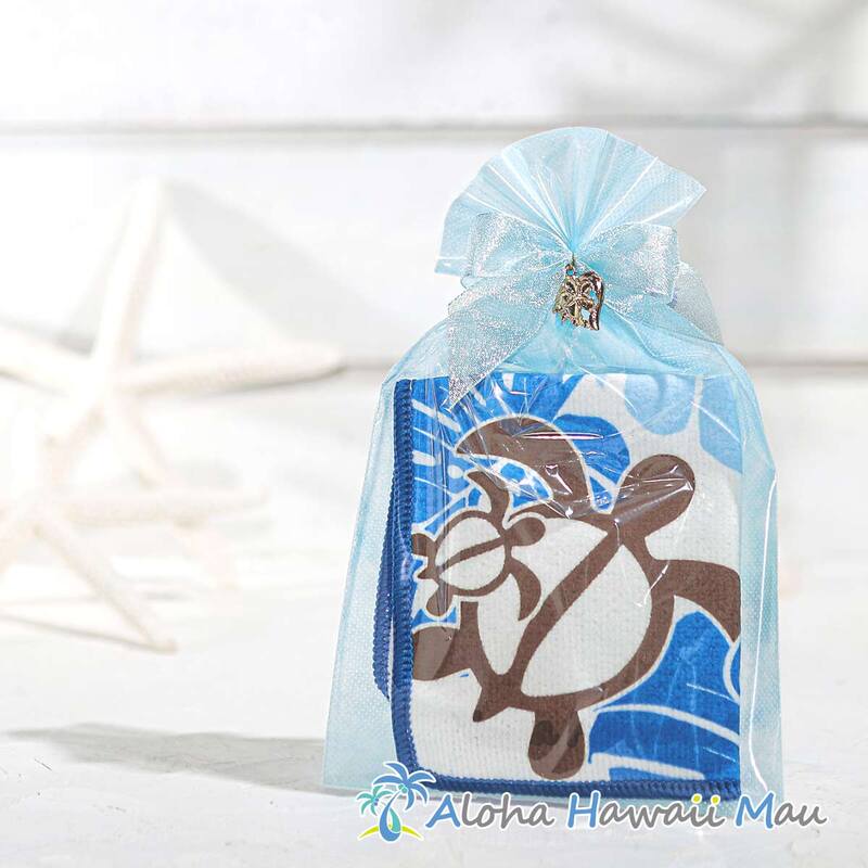 ハワイアン ハンドタオル ノホヌ柄 タオルハンカチ〈チャーム付リボンラッピング〉ハワイギフト