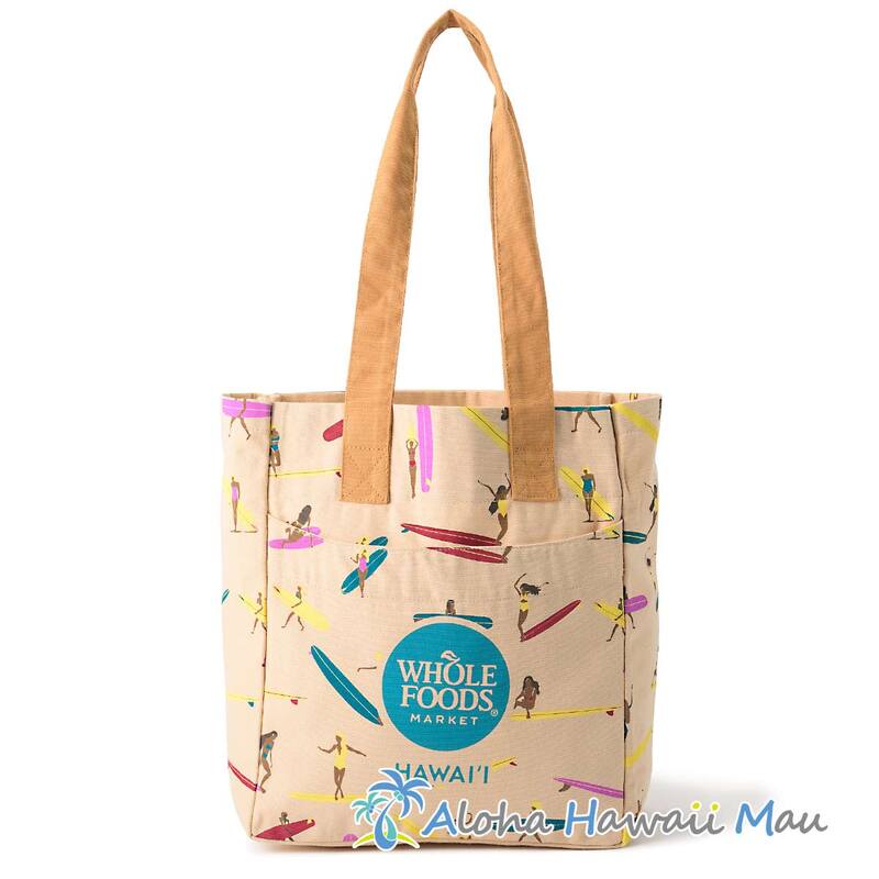 〈ハワイ限定〉ホールフーズマーケット トートバッグ サーファー柄 ハイドロトート エコバッグ WHOLE FOODS MARKET・ハワイ直輸入