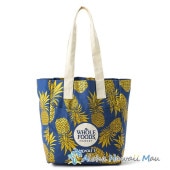 〈ハワイ限定〉ホールフーズマーケット トートバッグ パイナップル柄 ネイビー ハイドロトート エコバッグ WHOLE FOODS MARKET・ハワイ直輸入