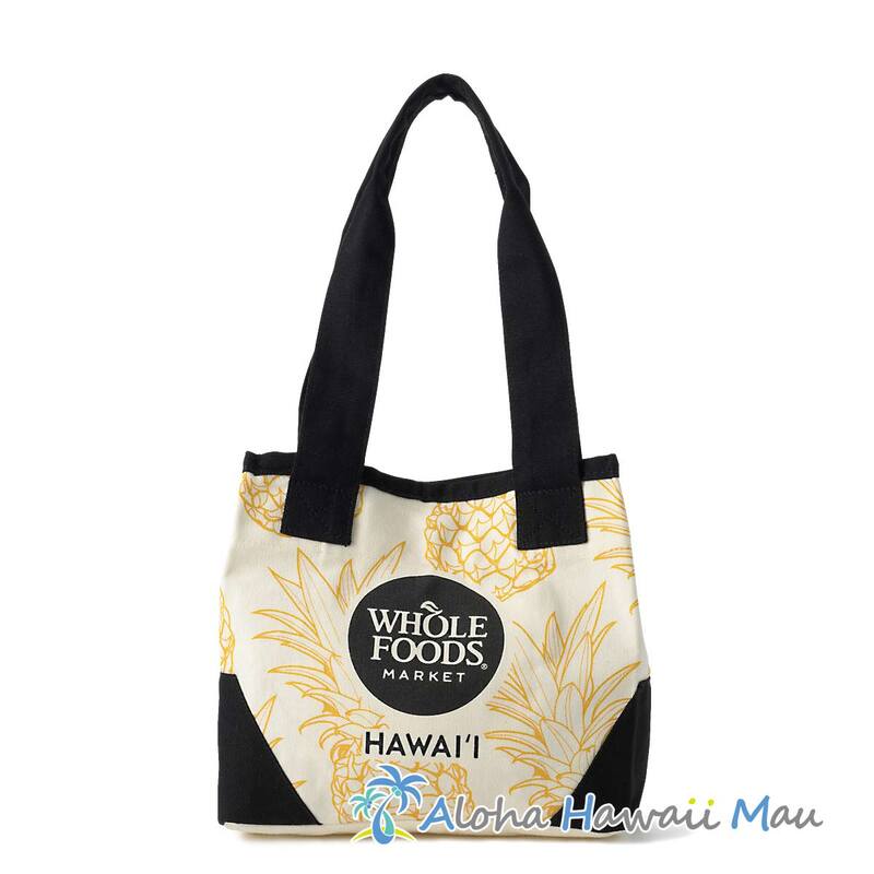 〈ハワイ限定〉ホールフーズマーケット ミニトートバッグ パイナップル柄 エコバッグ WHOLE FOODS MARKET・ハワイ直輸入
