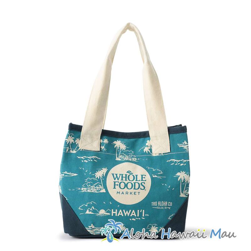 〈ハワイ限定〉ホールフーズマーケット ミニトートバッグ パームツリー柄（ヤシ）エコバッグ WHOLE FOODS MARKET・ハワイ直輸入