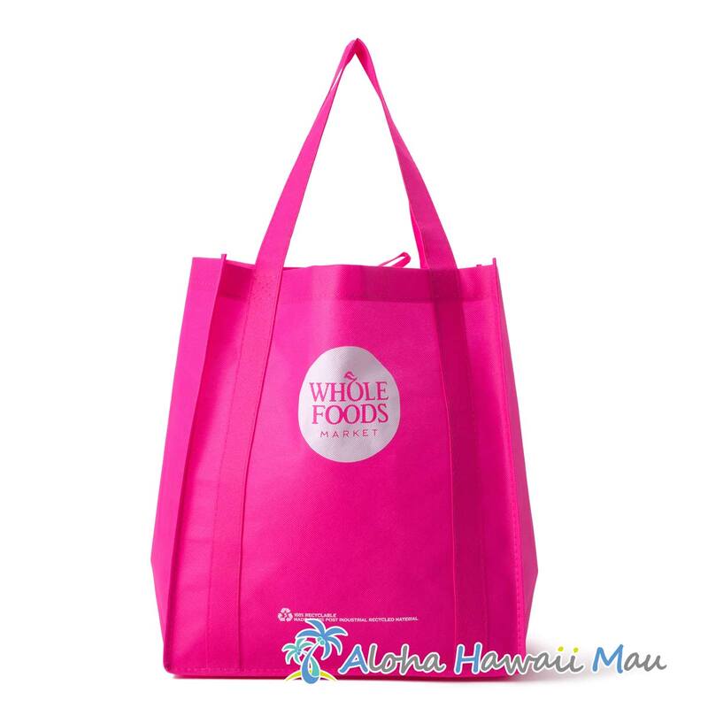 〈ハワイ限定〉ホールフーズマーケット 不織布 エコバッグ ピンク WHOLE FOODS MARKET・ハワイ直輸