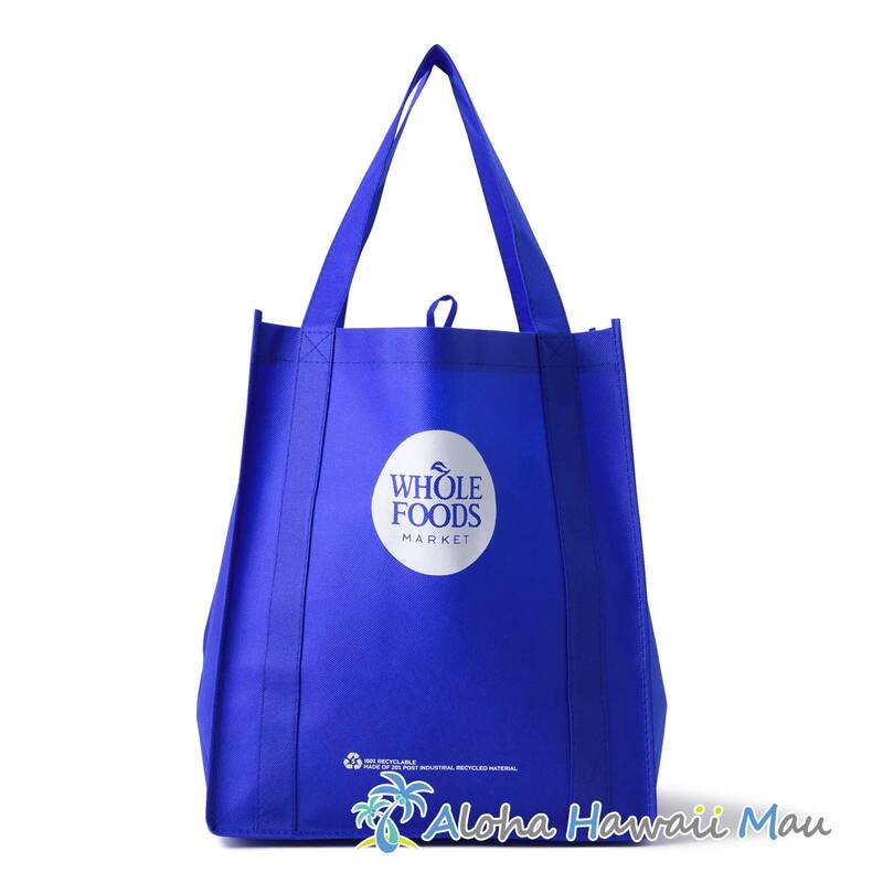 ハワイ限定〉ホールフーズマーケット 不織布 エコバッグ ブルー WHOLE