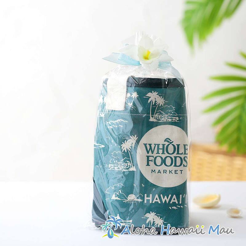 〈ハワイ限定〉ホールフーズマーケット ミニトートバッグ〈チャーム付リボンラッピング/メッセージカード付〉ハワイギフト WHOLE FOODS MARKET・ハワイ直輸入