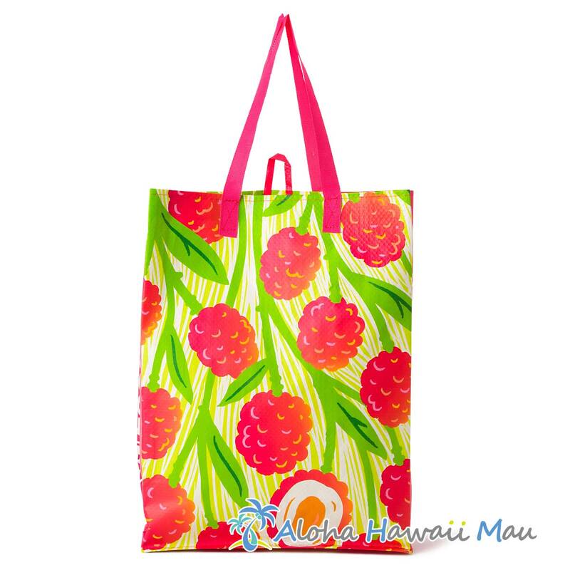 ハワイ限定〉フードランド エコバッグ ライチ柄 リユーザブル トート