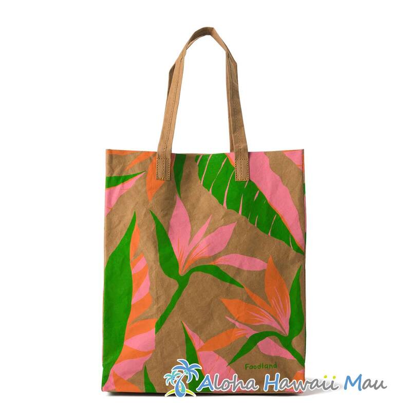 〈ハワイ限定〉フードランド ペーパーエコバッグ バードオブパラダイス柄 リユーザブル トートバッグ Foodland・ハワイ直輸入