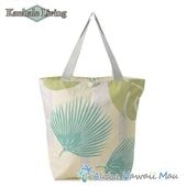 ハワイアントートバッグ ファスナー式 パームファーン柄 ナチュラル Kauhale Living カウハレ リビング