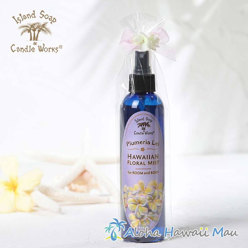 ハワイアン ボディミスト 250ml プルメリアの香り〈チャーム付リボンラッピング〉ハワイギフト Island Soap＆Candle Works アイランドソープ＆キャンドルワークス