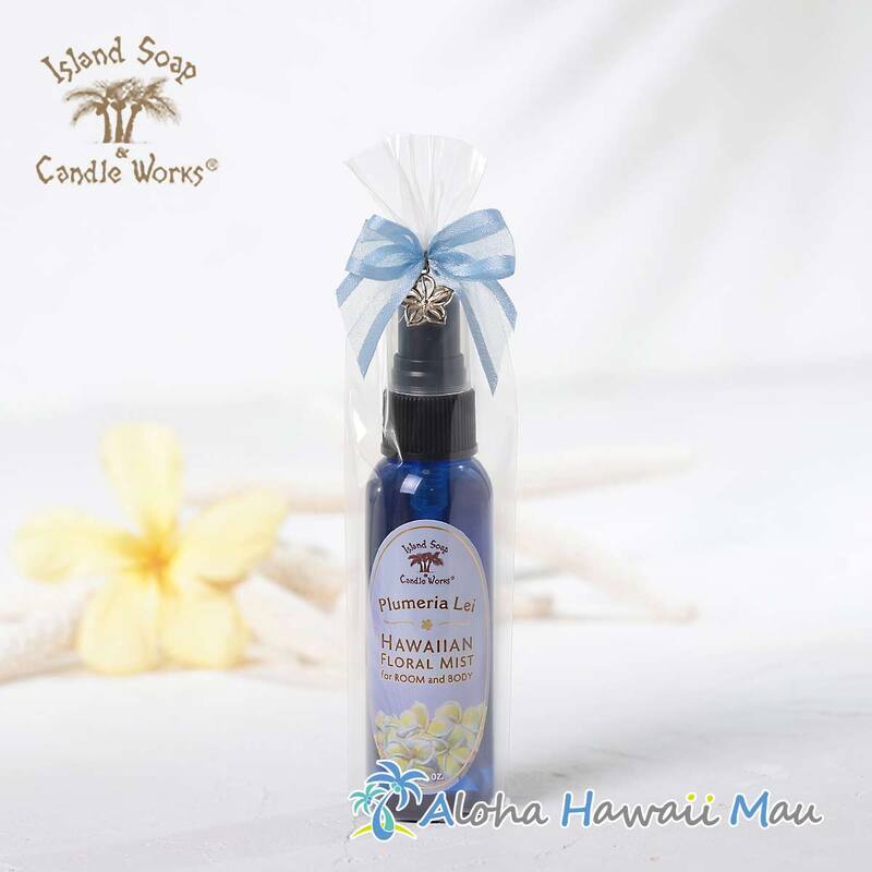 ハワイアン ボディミスト 59ml プルメリアの香り〈チャーム付リボンラッピング〉ハワイギフト Island Soap＆Candle Works アイランドソープ＆キャンドルワークス