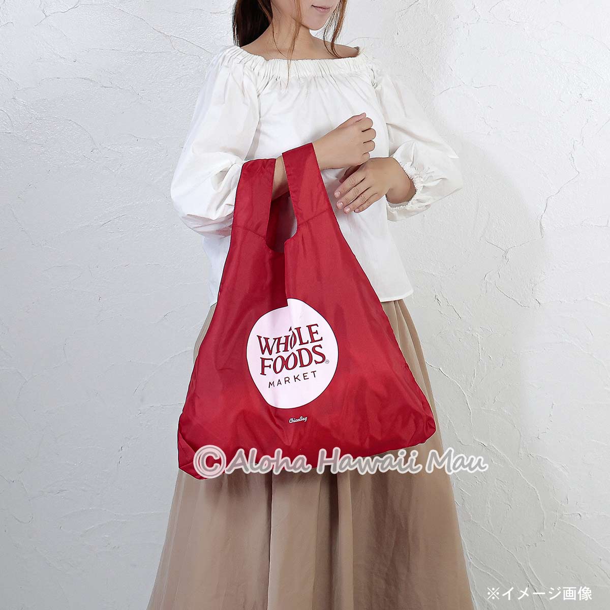 ホールフーズマーケット 折りたたみ エコバッグ レッド CHICO BAG