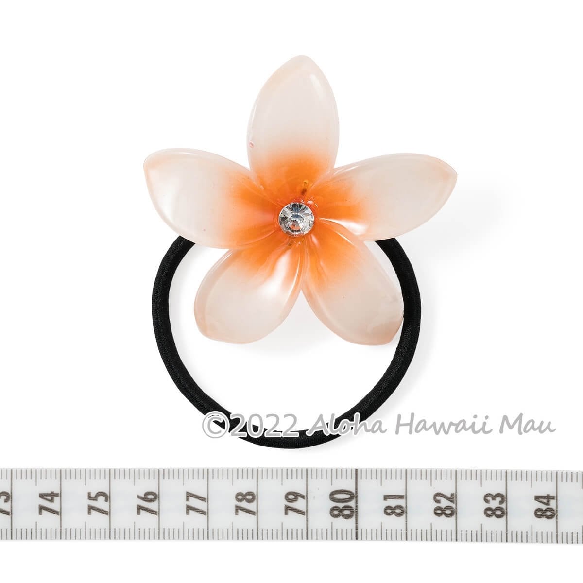 プルメリア ヘアゴム オレンジ ハワイアン ヘアアクセサリー