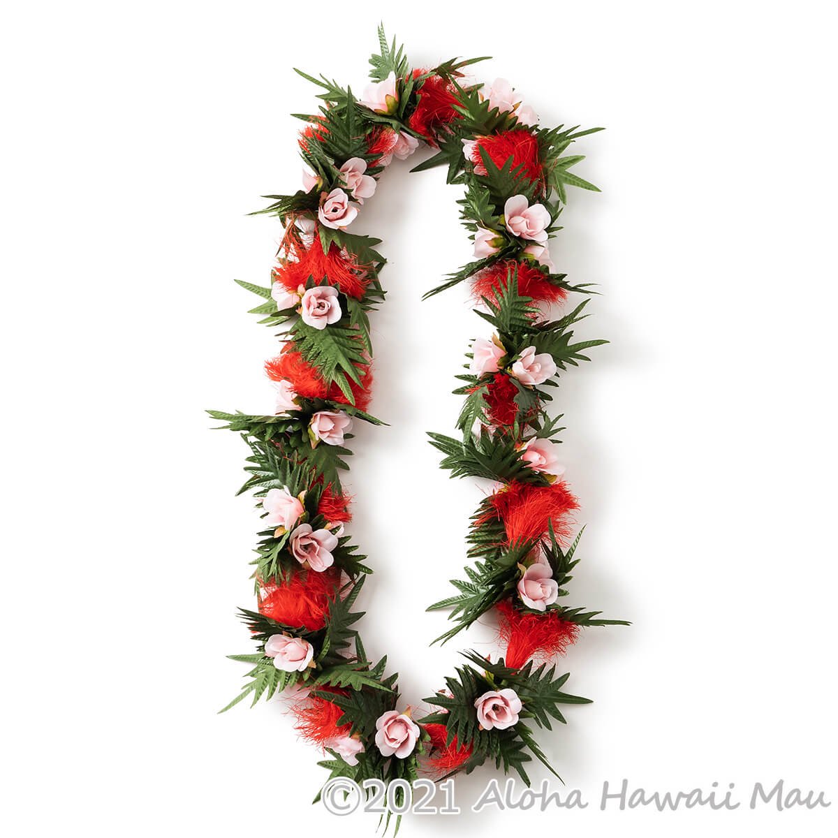 オヒアレフア ローズ レイ レッド フラダンス ハワイアン レイ